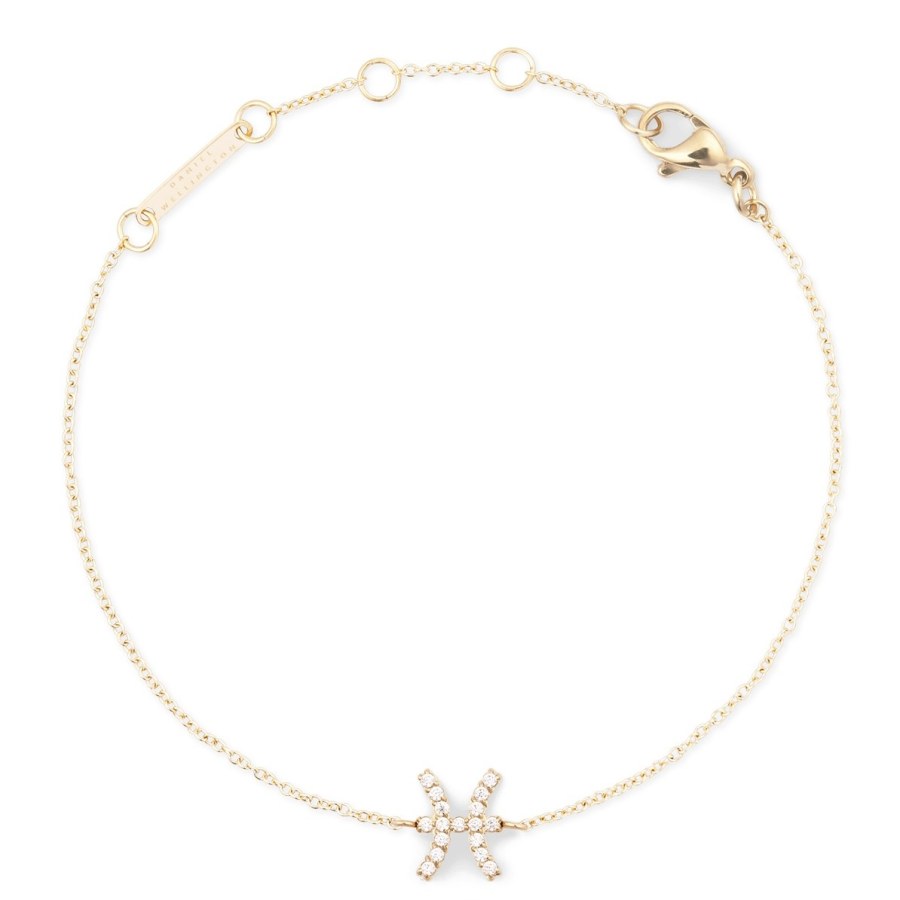Daniel Wellington Pozlacený řetízkový náramek znamení Ryby Crystal Zodiac DW00400918 - Náramky Řetízkové náramky