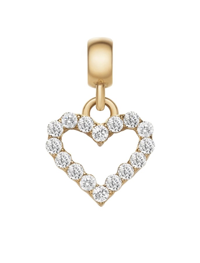Daniel Wellington Pozlacený srdíčkový přívěsek s čirými krystaly Charms DW00400432 Daniel Wellington Pozlacený srdíčkový přívěsek s čirými krystaly Charms DW00400432 - Přívěsky a korálky