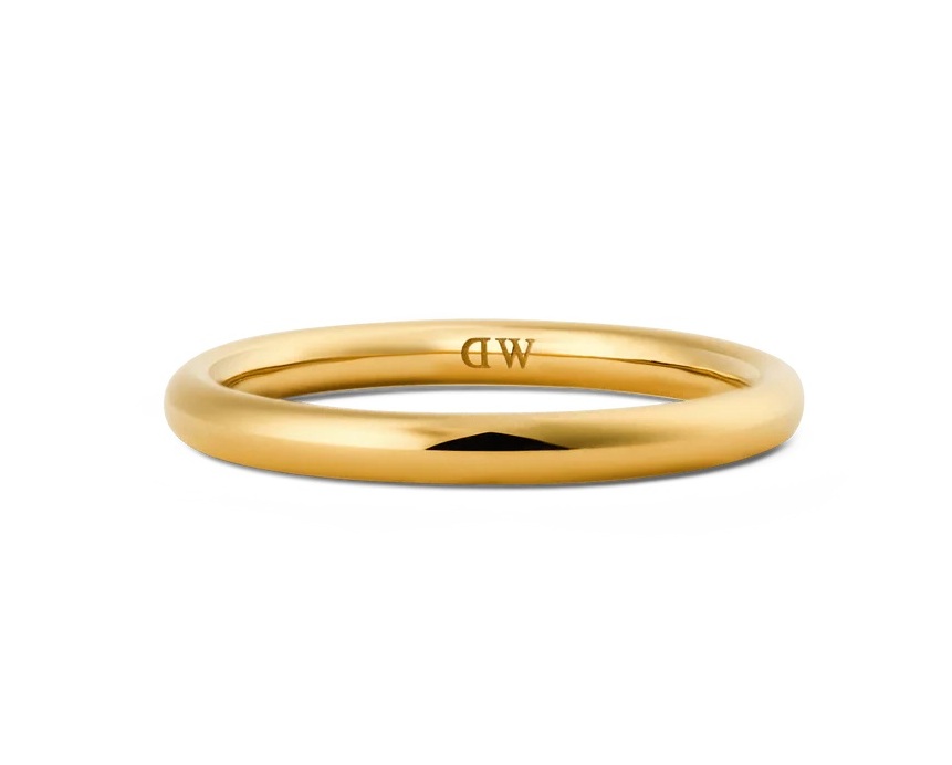 Daniel Wellington Pozlacený unisex prsten z&nbsp;oceli Arch DW0040190 58 mm - Prsteny Prsteny bez kamínku
