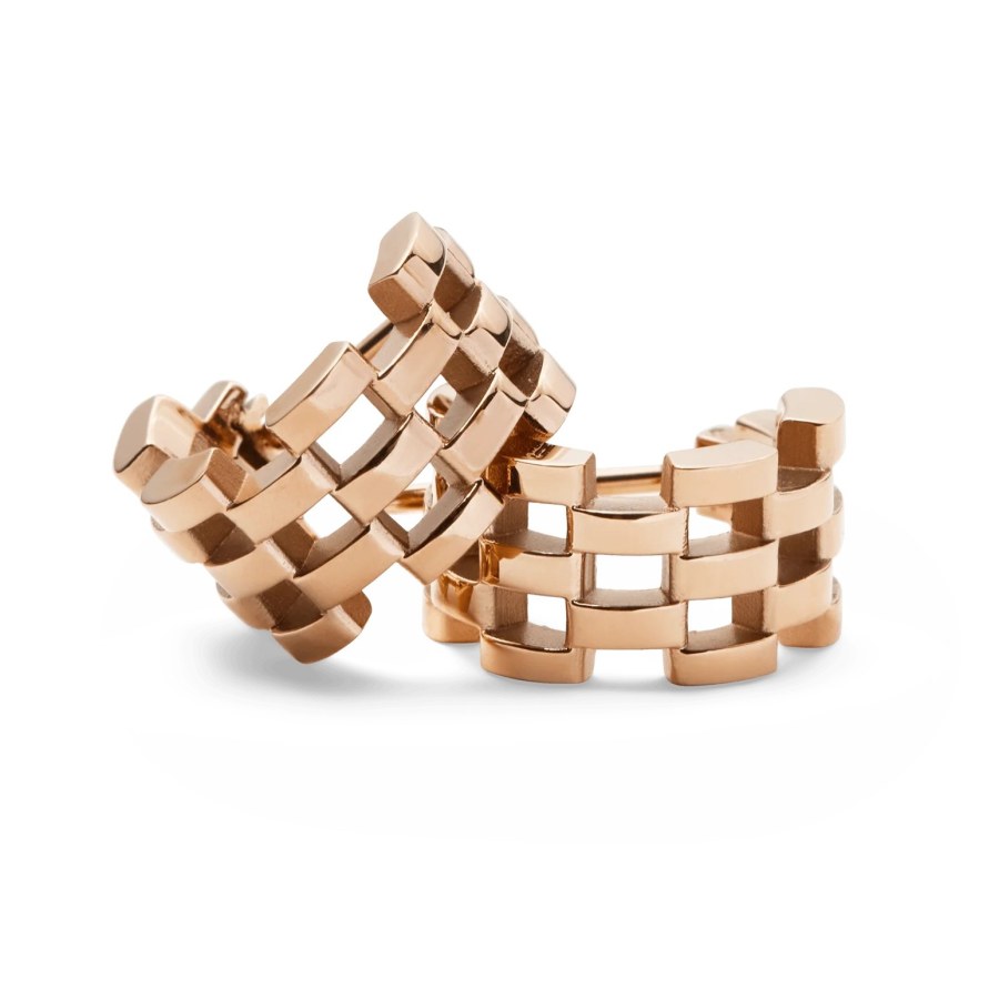 Daniel Wellington Stylové bronzové náušnice 5-Link DW00400960 Daniel Wellington Stylové bronzové náušnice 5-Link DW00400960 - Náušnice Kruhy