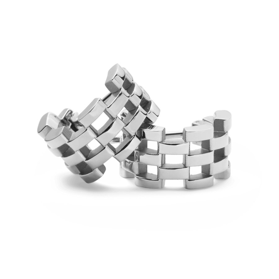Daniel Wellington Stylové ocelové náušnice 5-Link DW00401020 Daniel Wellington Stylové ocelové náušnice 5-Link DW00401020 - Náušnice Kruhy