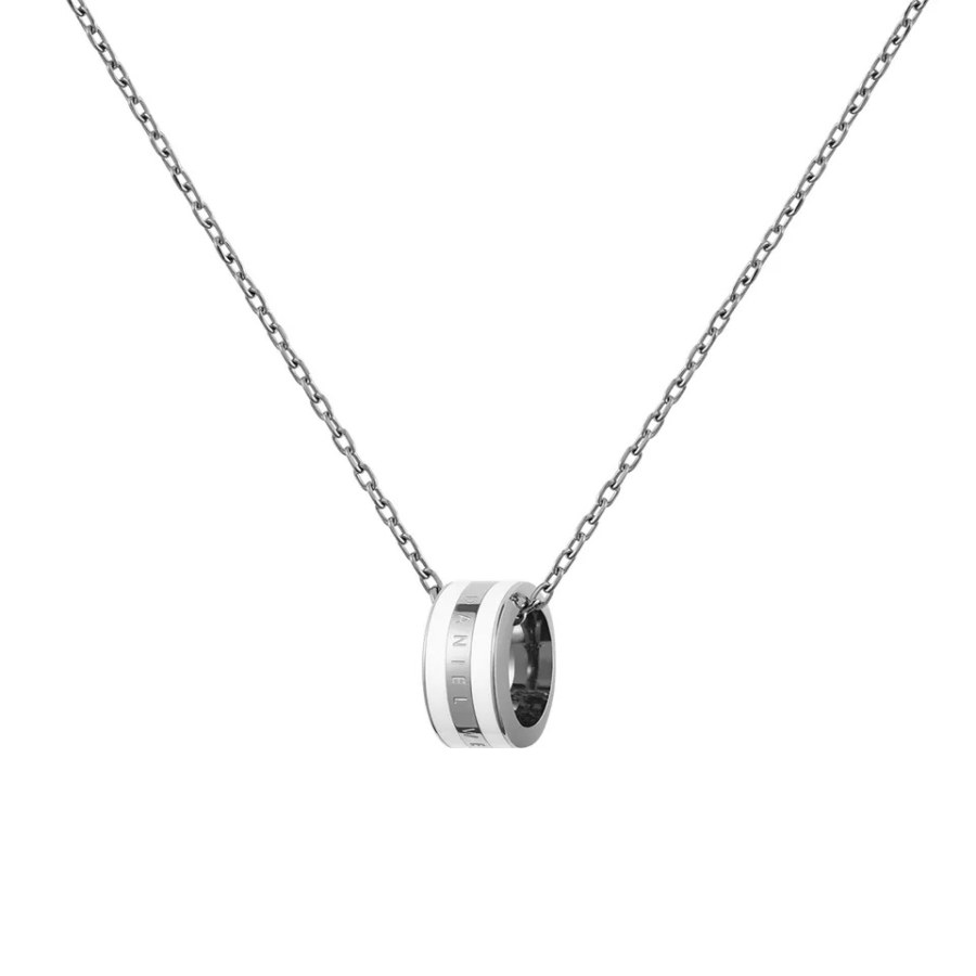 Daniel Wellington Stylový ocelový náhrdelník s kruhovým přívěskem Emalie DW00400304 - Náhrdelníky