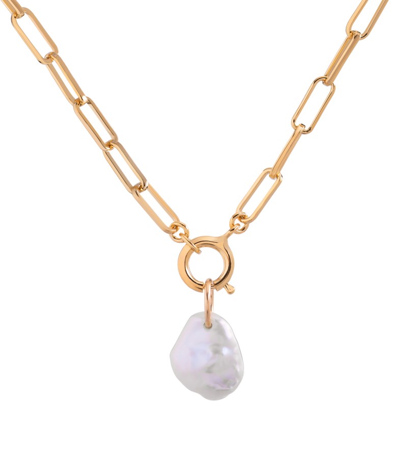 Decadorn Elegantní pozlacený náhrdelník s pravou perlou Sea Chunky - Náhrdelníky