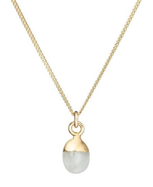 Decadorn Půvabný pozlacený náhrdelník s měsíčním kamenem - Náhrdelníky