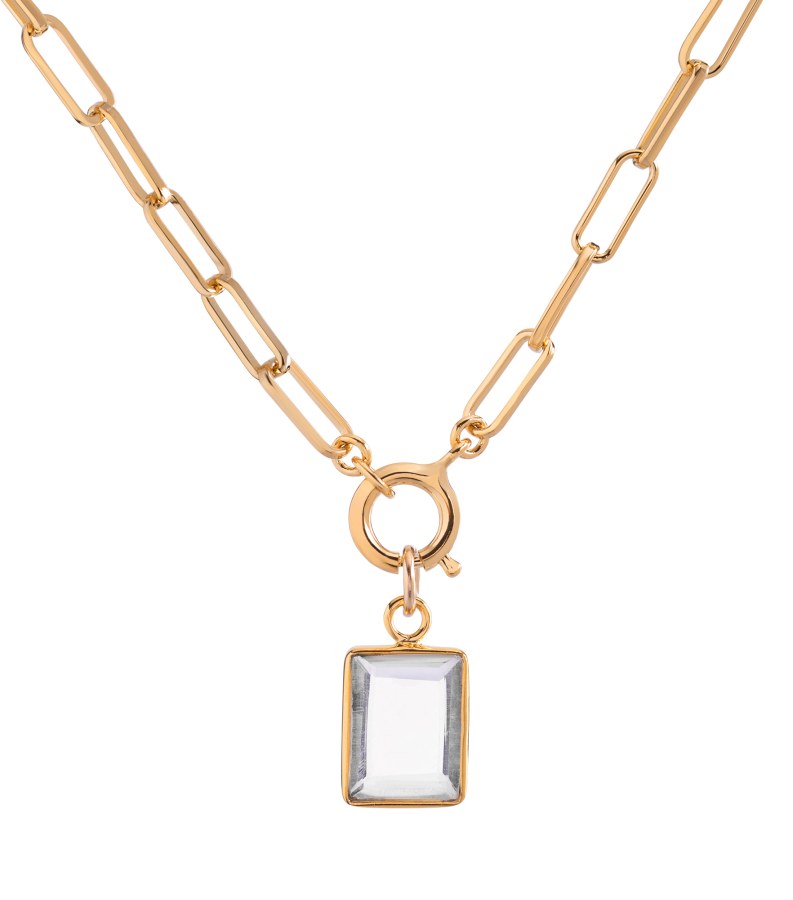 Decadorn Stylový pozlacený náhrdelník s křemenem Chunky - Náhrdelníky