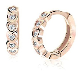 Cutie Jewellery Dětské kruhové náušnice z růžového zlata C3339-80-X-4 bílá Cutie Jewellery Dětské kruhové náušnice z růžového zlata C3339-80-X-4 bílá - Náušnice Kruhy