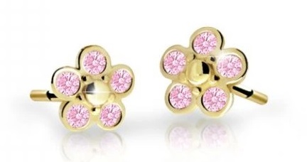 Cutie Jewellery Dětské kytičkové náušnice ze žlutého zlata C2744-30-X-1 růžová Cutie Jewellery Dětské kytičkové náušnice ze žlutého zlata C2744-30-X-1 růžová - Náušnice Pecky