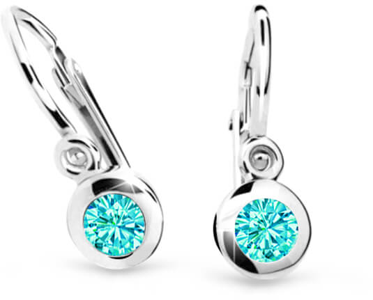Cutie Jewellery Dětské náušnice z bílého zlata C1537-10-X-2 světle zelená Cutie Jewellery Dětské náušnice z bílého zlata C1537-10-X-2 světle zelená - Náušnice Visací náušnice