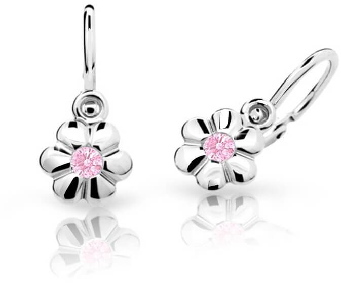 Cutie Jewellery Dětské náušnice z bílého zlata C1736-10-X-2 růžová Cutie Jewellery Dětské náušnice z bílého zlata C1736-10-X-2 růžová - Náušnice Visací náušnice
