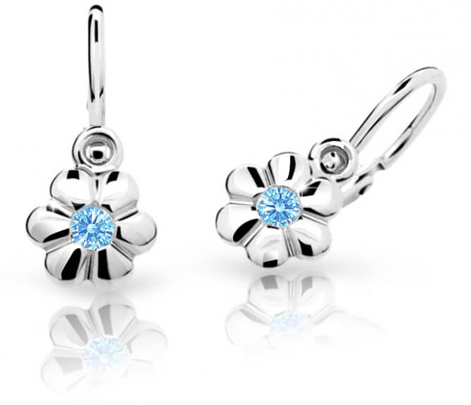 Cutie Jewellery Dětské náušnice z bílého zlata C1736-10-X-2 světle modrá - Náušnice Visací náušnice