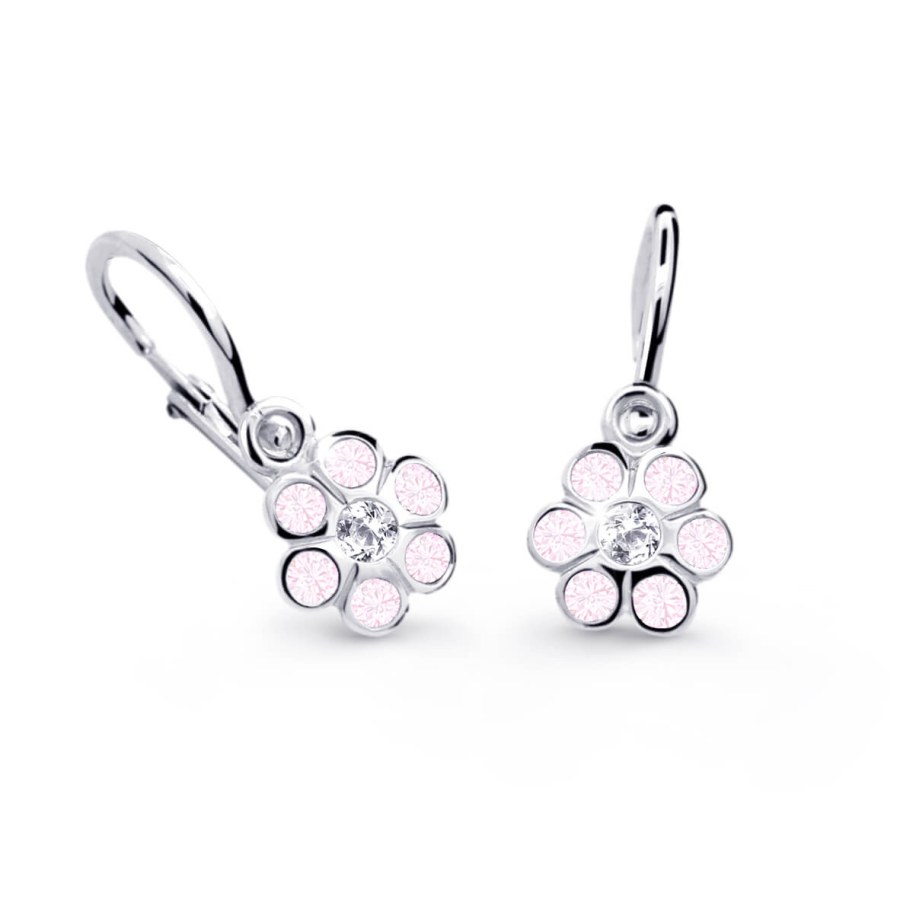 Cutie Jewellery Dětské náušnice z bílého zlata C1737-10-X-2 růžová Cutie Jewellery Dětské náušnice z bílého zlata C1737-10-X-2 růžová - Náušnice Visací náušnice