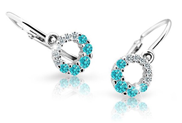 Cutie Jewellery Dětské náušnice z bílého zlata C2154-10-X-2 světle zelená Cutie Jewellery Dětské náušnice z bílého zlata C2154-10-X-2 světle zelená - Náušnice Visací náušnice
