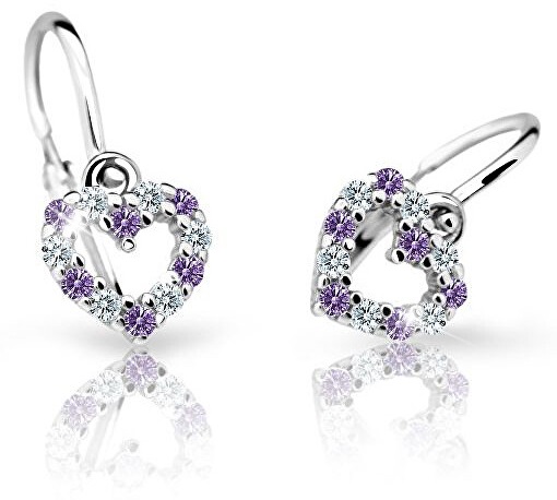 Cutie Jewellery Dětské náušnice z&nbsp;bílého zlata C2157-10-X-2 fialová - Náušnice Visací náušnice