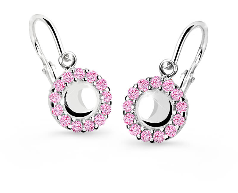 Cutie Jewellery Dětské náušnice z bílého zlata C2750-10-X-2 růžová - Náušnice Visací náušnice