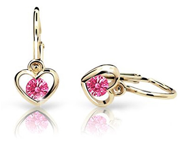 Cutie Jewellery Dětské náušnice ze žlutého zlata C1943-10-X-1 fuchsiová Cutie Jewellery Dětské náušnice ze žlutého zlata C1943-10-X-1 fuchsiová - Náušnice Visací náušnice