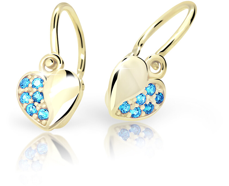 Cutie Jewellery Dětské náušnice ze žlutého zlata C2160-10-X-1 světle modrá Cutie Jewellery Dětské náušnice ze žlutého zlata C2160-10-X-1 světle modrá - Náušnice Visací náušnice