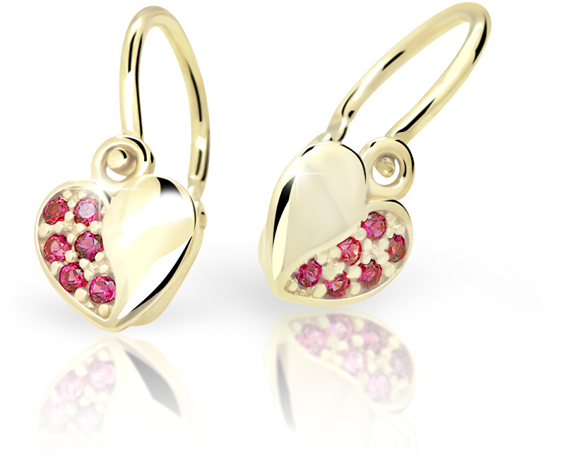 Cutie Jewellery Dětské náušnice ze žlutého zlata C2160-10-X-1 fuchsiová Cutie Jewellery Dětské náušnice ze žlutého zlata C2160-10-X-1 fuchsiová - Náušnice Visací náušnice