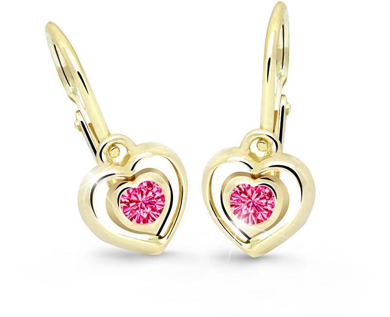 Cutie Jewellery Dětské srdíčkové náušnice C2752-10-X-1 fuchsiová - Náušnice Visací náušnice