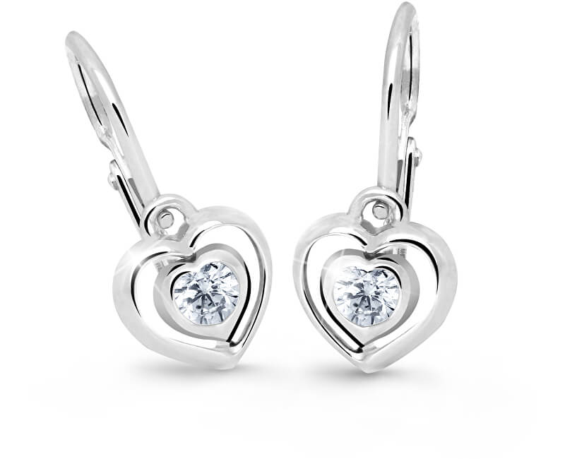 Cutie Jewellery Dětské srdíčkové náušnice C2752-10-X-2 bílá - Náušnice Visací náušnice