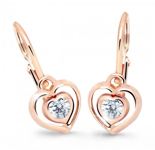 Cutie Jewellery Dětské srdíčkové náušnice C2752-10-X-4 bílá - Náušnice Visací náušnice