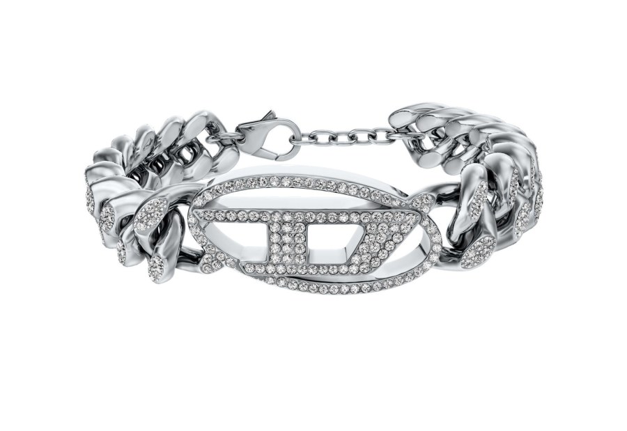 Diesel Fashion třpytivý unisex náramek z oceli DX1707040
