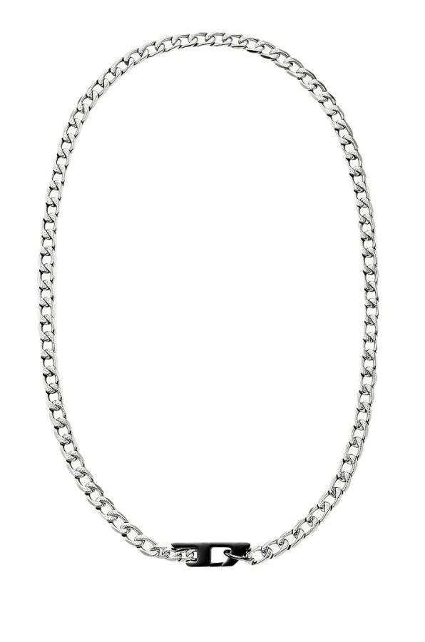 Diesel Nepřehlédnutelný ocelový náhrdelník D Logo DX1636931