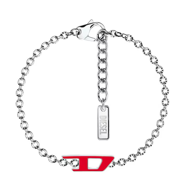 Diesel Nadčasový ocelový unisex náramek D Logo DX1691040 - Náramky Řetízkové náramky