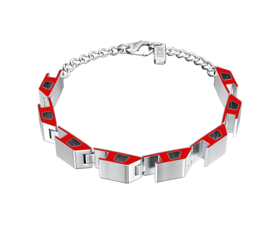 Diesel Originální unisex náramek z oceli D Logo DX1690040