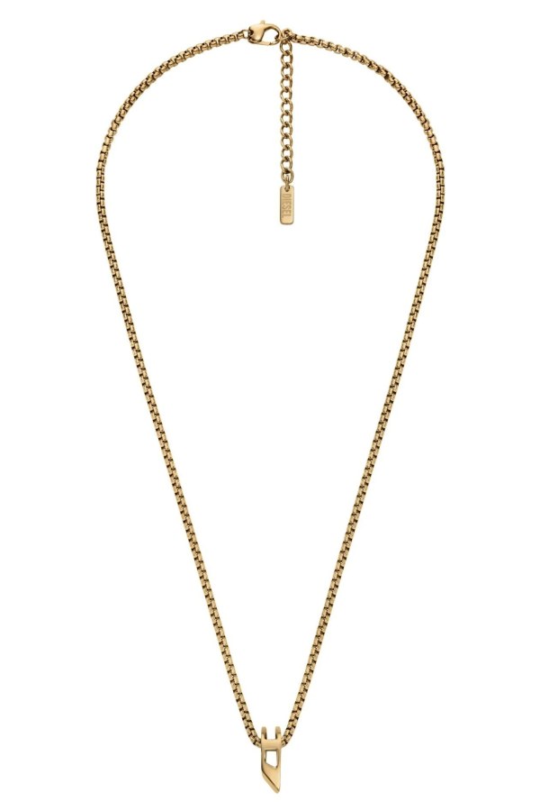 Diesel Pozlacený unisex náhrdelník z oceli DX1670710