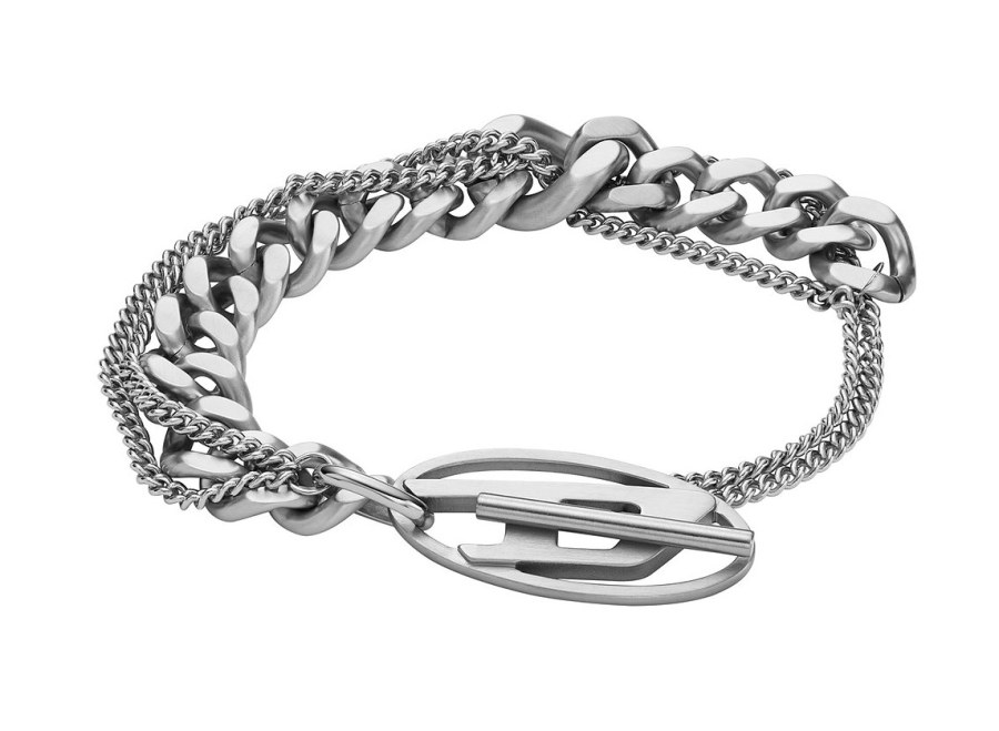 Diesel Výrazný dvojitý unisex náramek z oceli DX1550040 Diesel Výrazný dvojitý unisex náramek z oceli DX1550040 - Náramky Řetízkové náramky