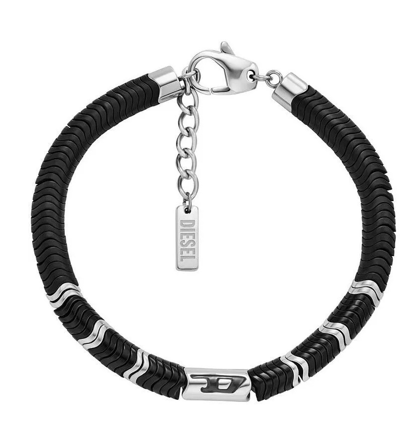 Diesel Stylový ocelový bicolor náramek s hematitem DX1574931 Diesel Stylový ocelový bicolor náramek s hematitem DX1574931 - Náramky Řetízkové náramky