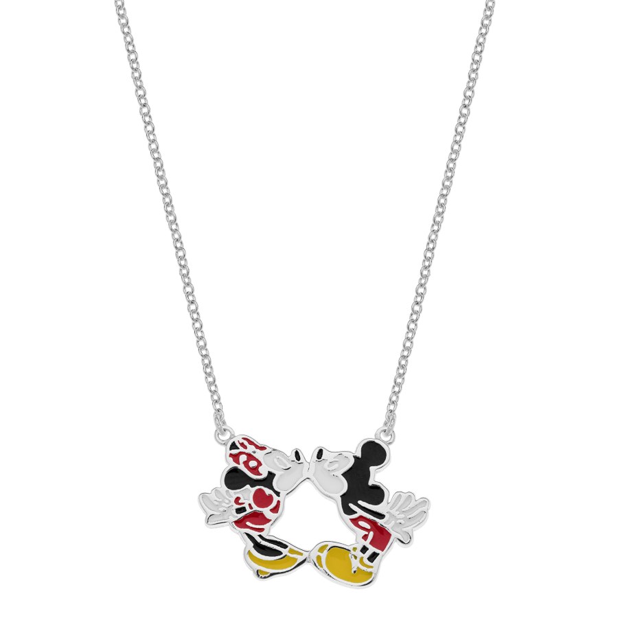 Disney Krásný stříbrný náhrdelník Mickey and Minnie Mouse NS00030SL-157.CS - Náhrdelníky