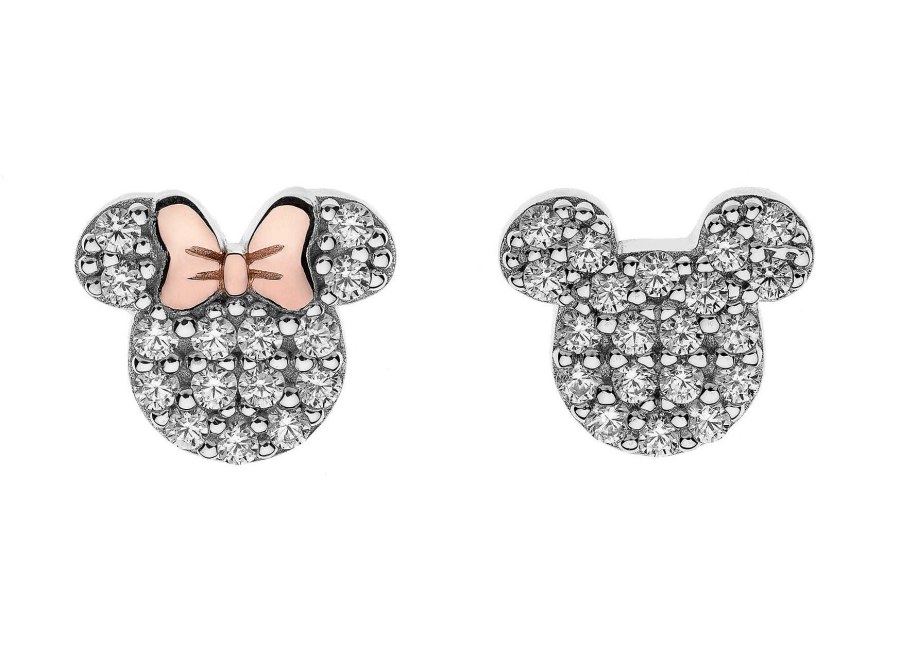 Disney Půvabné stříbrné náušnice pecky Mickey and Minnie Mouse E905016UZWL - Náušnice Pecky