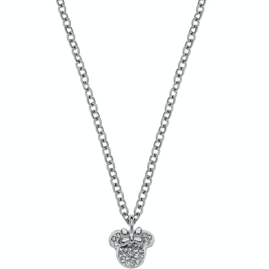 Disney Půvabný ocelový náhrdelník Mickey and Minnie Mouse N600582RWL-B.CS (řetízek, přívěsek) - Náhrdelníky