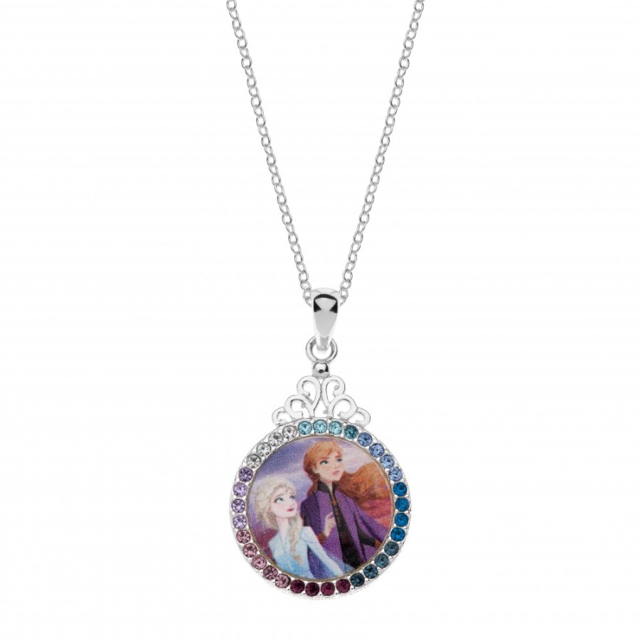 Disney Půvabný stříbrný náhrdelník Anna a Elsa Frozen CS00014SRML-P.CS - Náhrdelníky