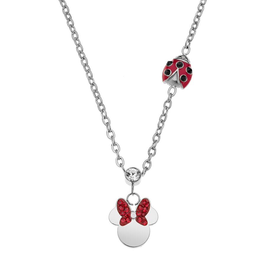 Disney Slušivý ocelový náhrdelník s přívěsky Minnie Mouse N600605RRL-157.CS - Náhrdelníky