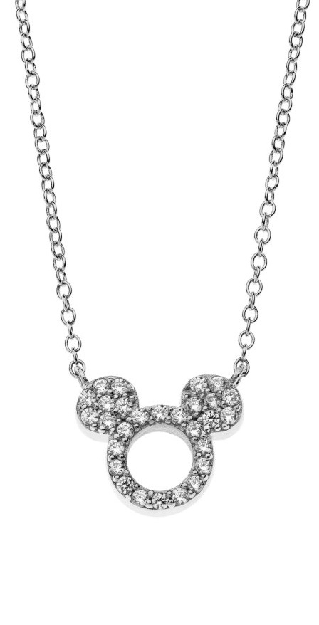 Disney Třpytivý stříbrný náhrdelník Mickey Mouse N901464RZWL-18 - Náhrdelníky