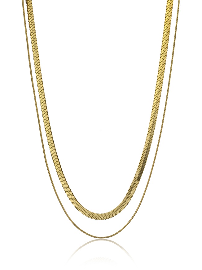 Emily Westwood Krásný pozlacený dvojitý náhrdelník Lennon EWN23085G - Náhrdelníky