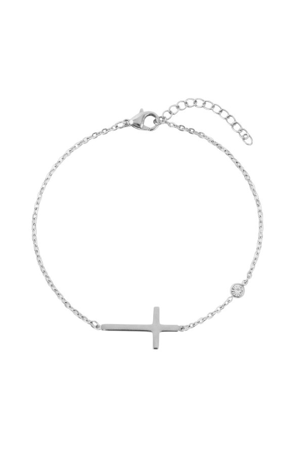 Emily Westwood Něžný náramek z&nbsp;oceli s&nbsp;křížkem EWB260608S - Náramky Řetízkové náramky