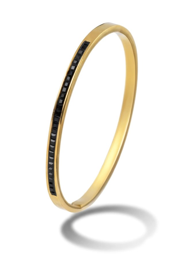 Emily Westwood Pevný náramek s&nbsp;černými krystaly Vera EWB250394G - Náramky Pevné náramky