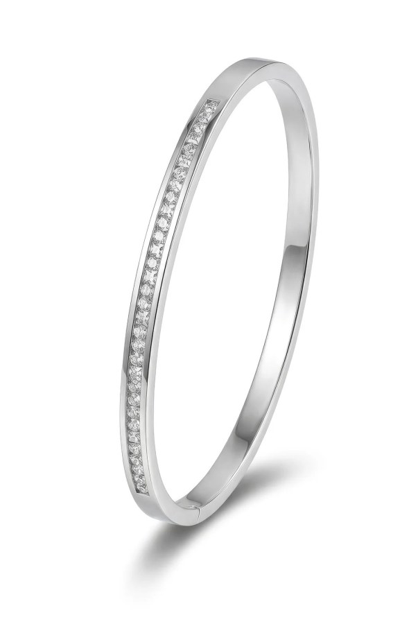 Emily Westwood Pevný ocelový náramek s&nbsp;krystaly Amelia EWB250405S - Náramky Pevné náramky