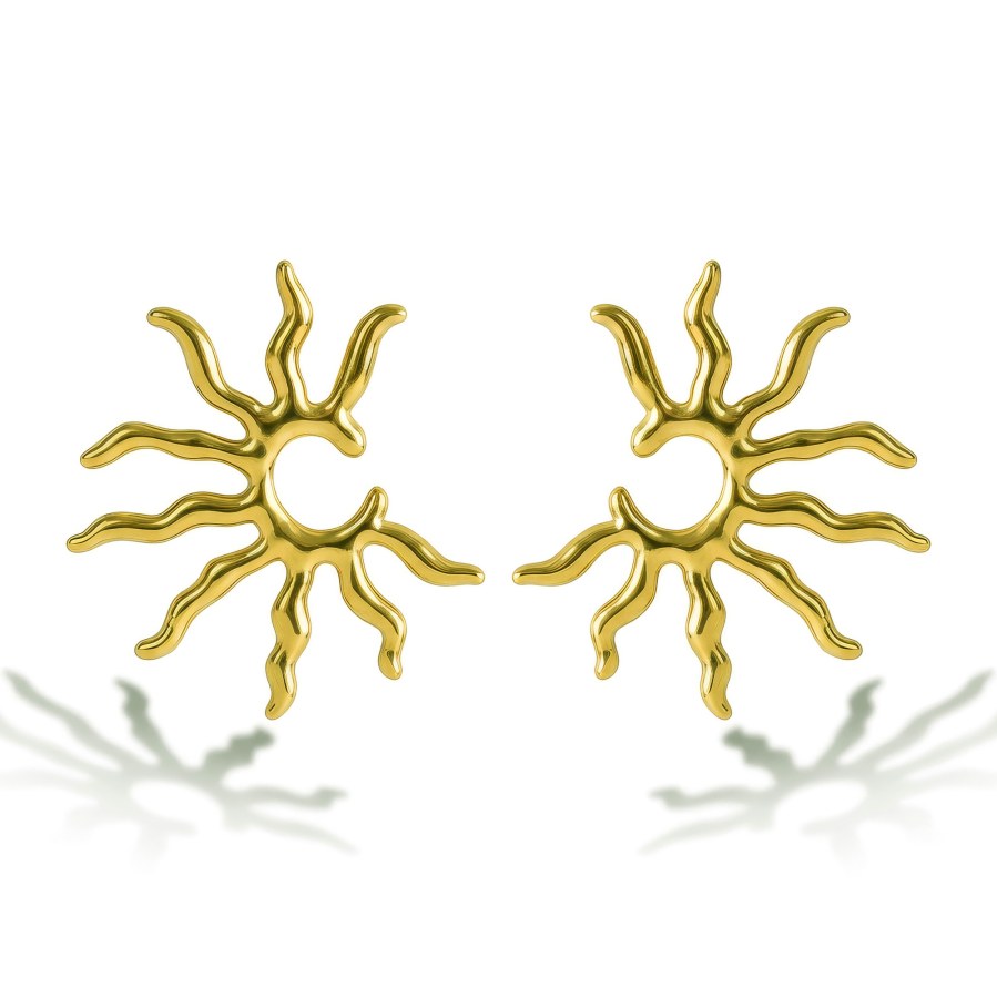 Emily Westwood Pozlacené náušnice ve tvaru slunce Lunara EWE260568G - Náušnice Ostatní typy náušnic