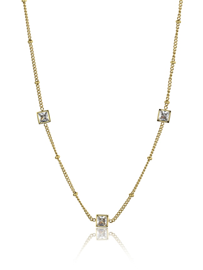 Emily Westwood Pozlacený náhrdelník s čirými zirkony Ana EWN23083G - Náhrdelníky