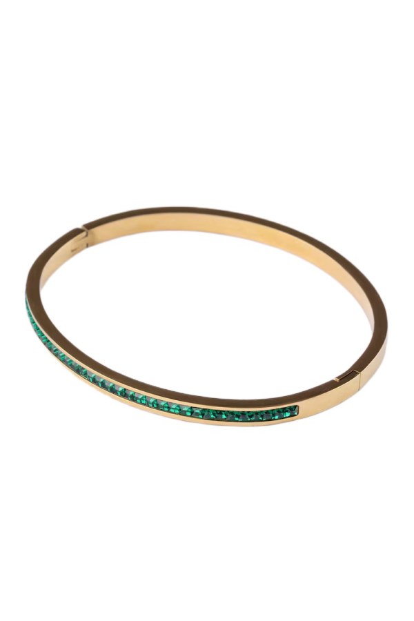Emily Westwood Pevný náramek se zelenými krystaly Virella EWB250386G - Náramky Pevné náramky
