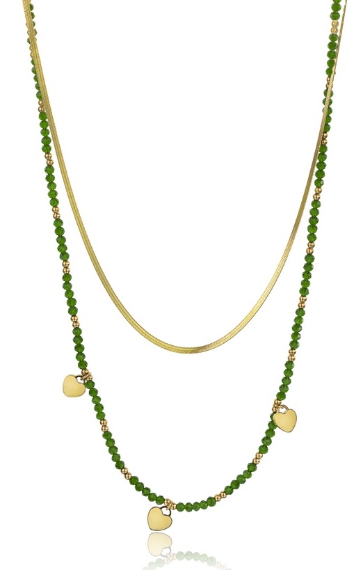 Emily Westwood Pozlacený dvojitý náhrdelník s korálky Diana EWN23071G - Náhrdelníky