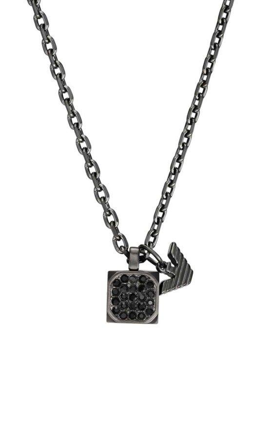 Emporio Armani Moderní pánský náhrdelník s krystaly Couples EGS3083060 - Náhrdelníky