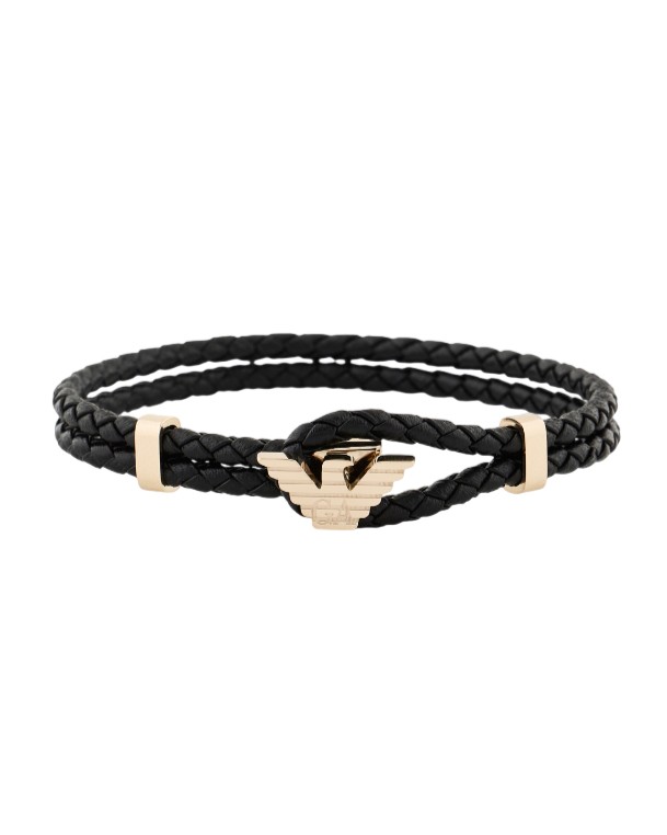 Emporio Armani Pozlacený kožený náramek pro muže EGS3321710 - Náramky Kožené náramky
