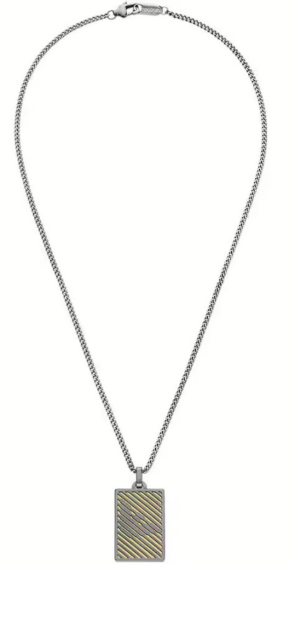 Emporio Armani Bicolor náhrdelník z&nbsp;oceli Psí známka EGS3239060 - Náhrdelníky