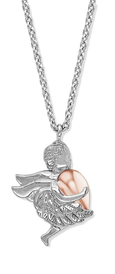 Engelsrufer Nádherný stříbrný bicolor náhrdelník s andělíčkem ERN-ANGEL-HWBIR (řetízek, přívěsek) - Náhrdelníky