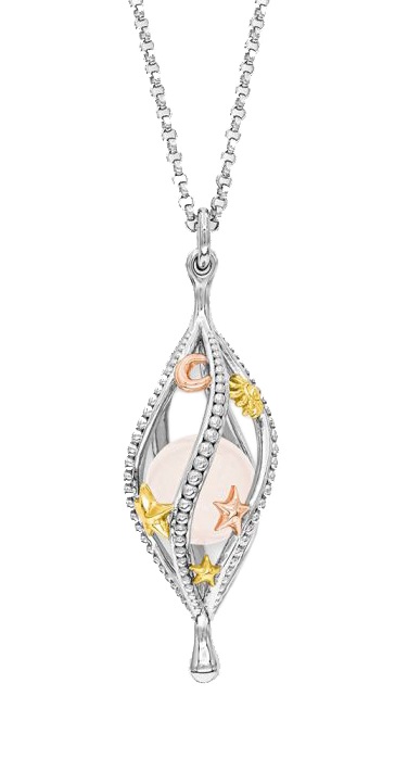 Engelsrufer Půvabný stříbrný náhrdelník s růženínem ERN-UNIVERSE-RQ-TRI (řetízek, přívěsek) - Náhrdelníky